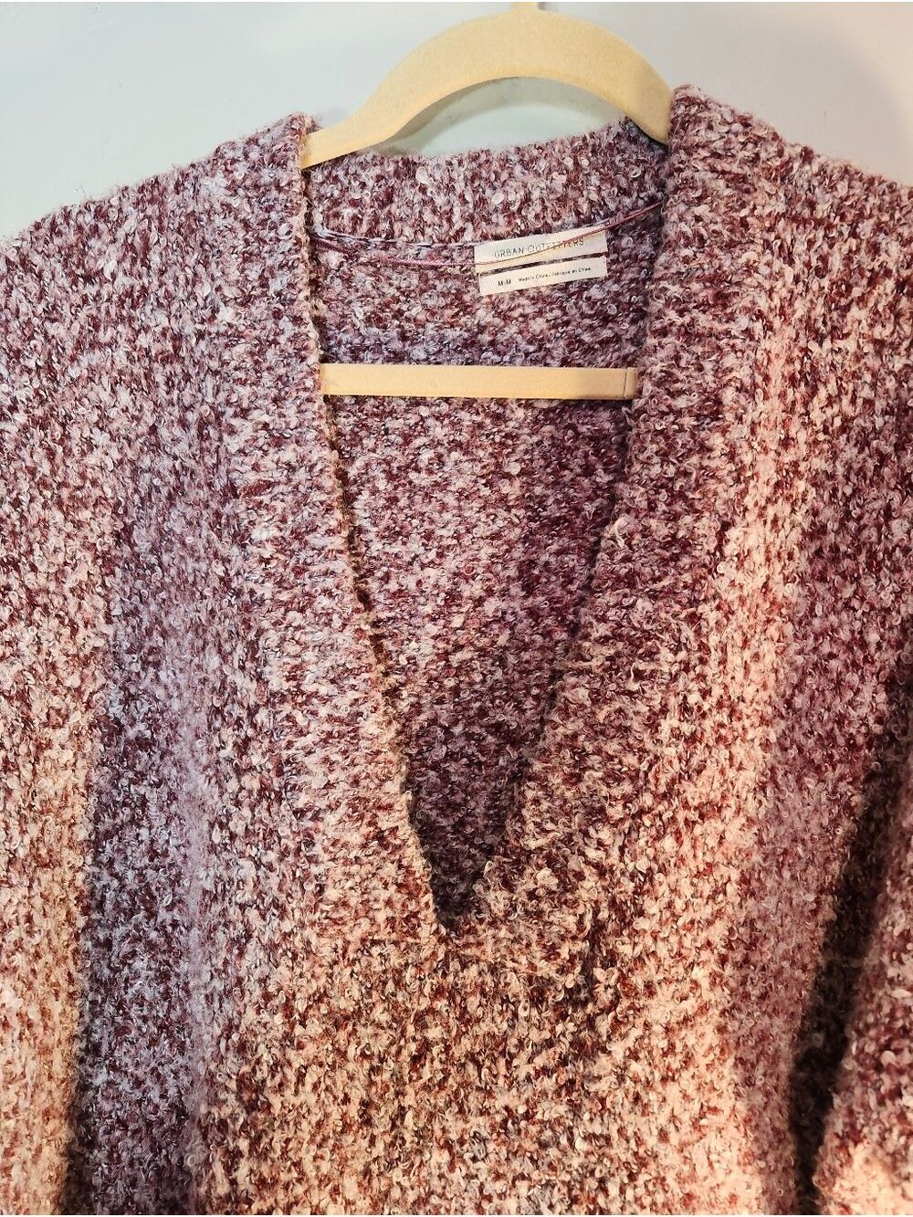 Urban Outfitters Marled Mauve V-Neck Sweater - Picture 4 of 7